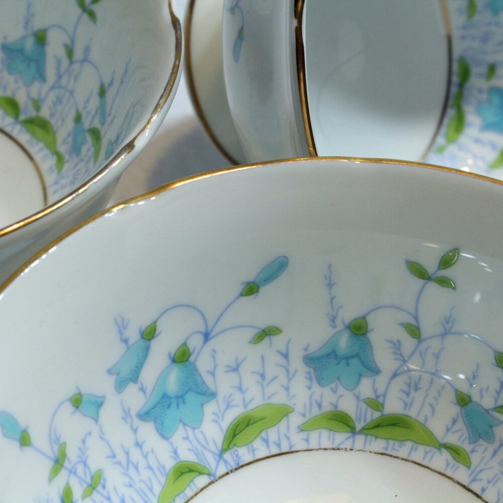 Coalport Harebell Bone China Cups Lot of 4